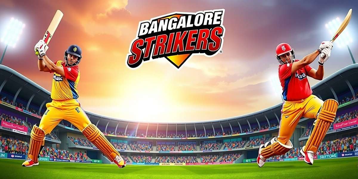 Bangalore Strikers Official Cover Bangalore Strikers game cover featuring cricket players in action at Chinnaswamy Stadium