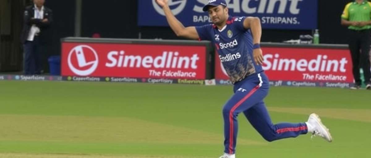 Bangalore Strikers Bowling Mechanics Bowling action in Bangalore Strikers showing spin bowler delivering a ball